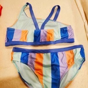 2 piece striped womans Swimsuit  bikini